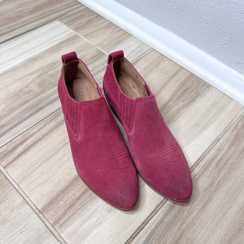 Frye Rubie Western Slip On Booties In Raspberry Size 5.5